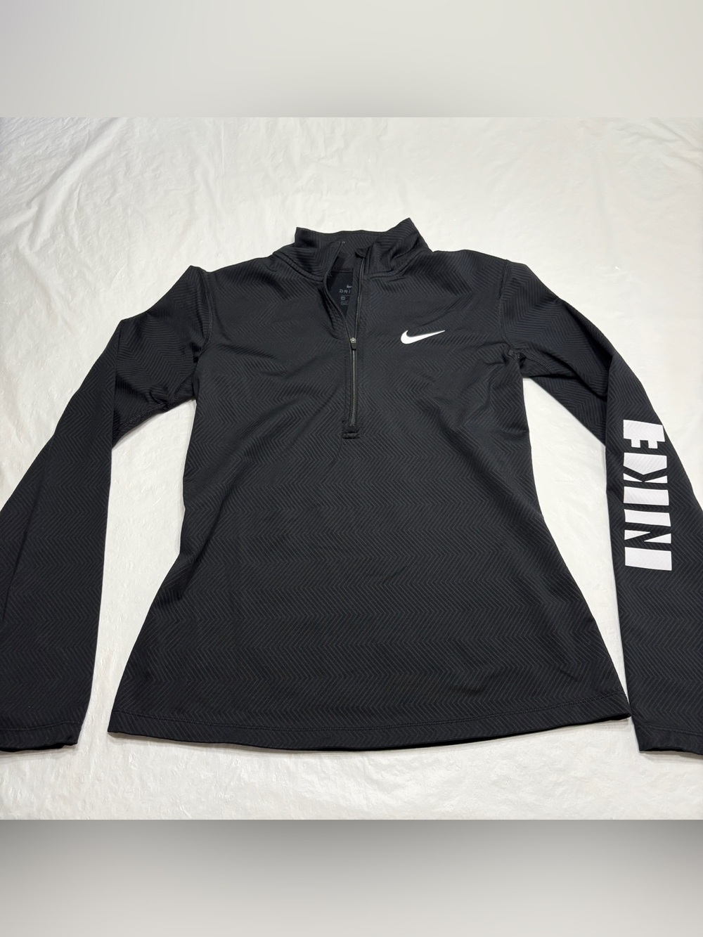 Nike Pro Dri Fit Black Gray 1/4 Zip Athletic Pullover Women’s Medium
